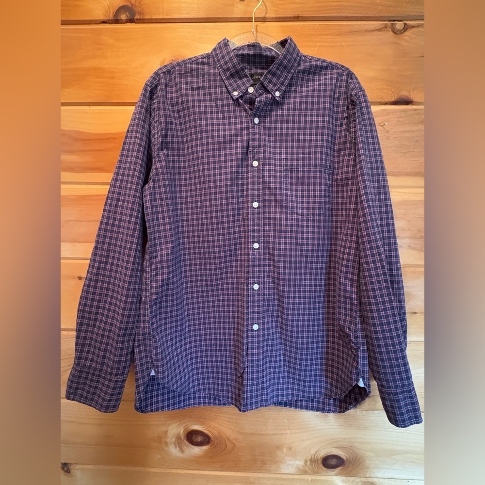 J. Crew Classic Button-Down Shirt Men's Large Multi Plaid 100% Cotton. - Picture 2 of 10